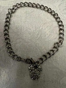 Mickey Mouse Bracelet With Charm 8 Inches Rhinestone and Silver-tone Disney - Picture 1 of 3