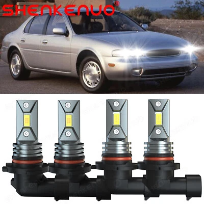 Para Infiniti J30 1993-1997 -4x 9005+9006 Bombillas LED haz alto bajo 6000K Foto 1 de 4