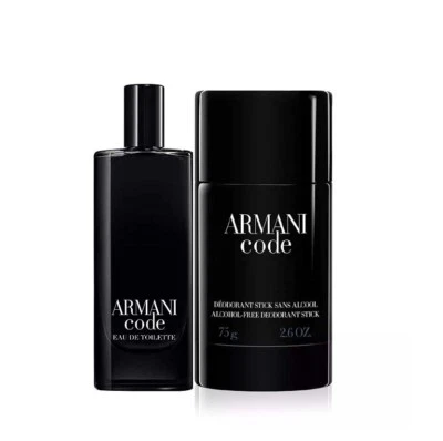 Armani Code Pour Homme 0,5 oz/15 ml Eau De Toilette Spray y Desodorante Set en Barra Foto 1 de 3
