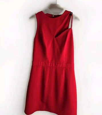 NBD The XNAVEN Twins Talla XS Mujer Rojo Cereza Mini Vestido Top Dividido Foto 1 de 4