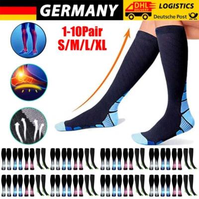1-10Paar Kompressionsstrümpfe Kompressionssocken Thrombosestrümpfe Damen Herren - Bild 1 von 4