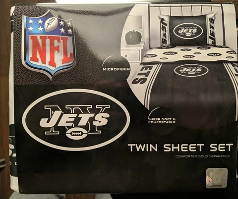 NFL Twin Sheet Set Microfiber 3 PC Bed Set, New York Jets Cover