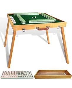 Outdoor Folding Mahjong Table with Travel Mini Mahjong Set for Outdoor Camping - Picture 1 of 12