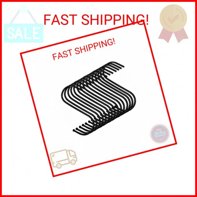 30 Pack Black S Hooks Steel Hanging Heavy Duty Hanger Metal Kitchen Pot Rack