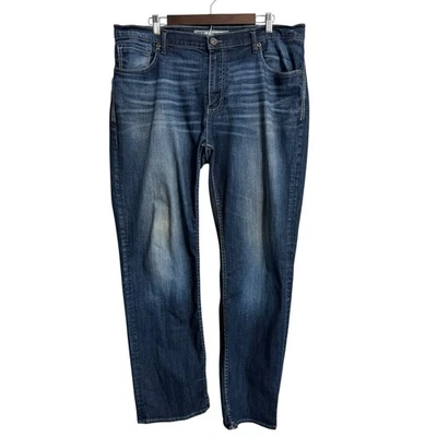 BKE Hebilla Vaqueros Hombre 38R Tyler Pierna Recta Lavado Oscuro Bigote Preppy Clásico Foto 1 de 4