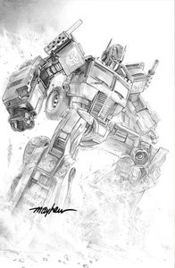 Transformers #25 Mike Mayhew Studio Variante schwarz & weiß Skizze Cover D SIGNIERT - Bild 1 von 3