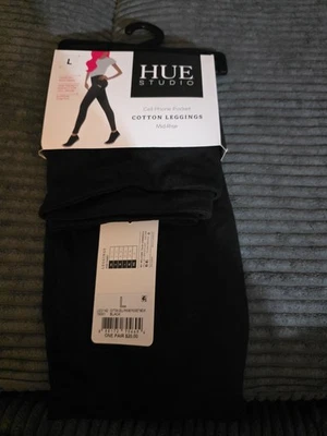 Leggings grandes de tiro medio de algodón con bolsillo para teléfono celular HUE STUDIO para mujer  Foto 1 de 2