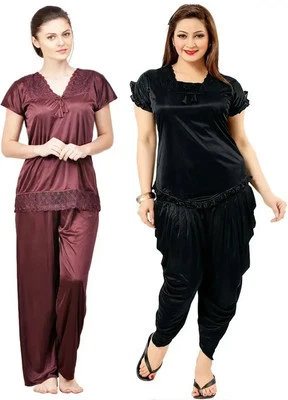 Conjunto de top y pijama Indian Blooywood para mujer azul claro, rojo sólido envío gratuito Foto 1 de 4