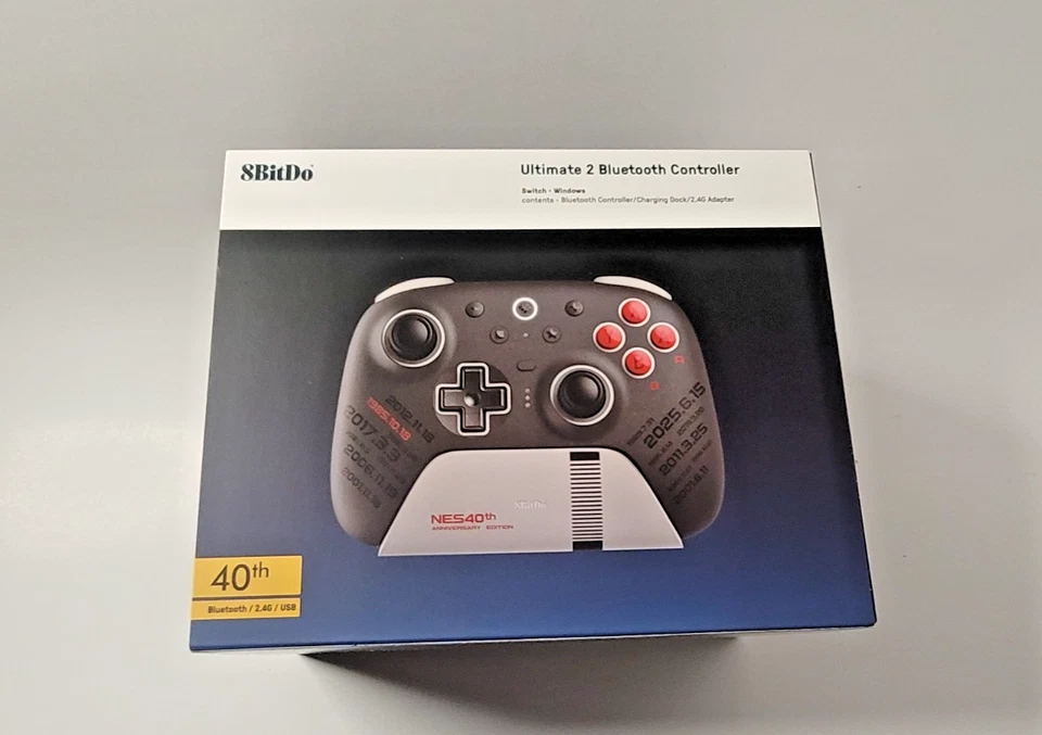8bitdo 40th Anniversary NES Ultimate 2 Bluetooth Controller Windows New in Box - Image 1 of 4