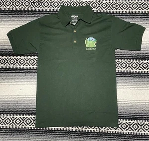 Arizona Embroidered Golf Polo Shirt Mens S Green Gildan Dryblend Cactus Casual - Picture 1 of 7