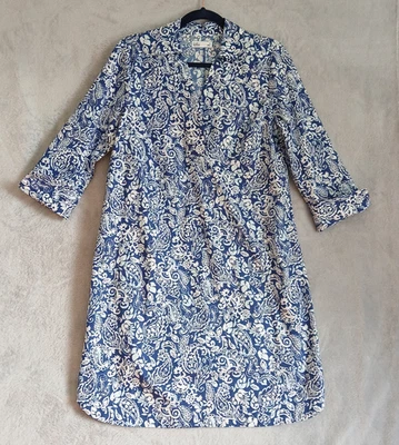 Vestido para mujer Croft & Barrow talla pequeña manga 3/4 azul cachemira floral cuello en V Foto 1 de 4