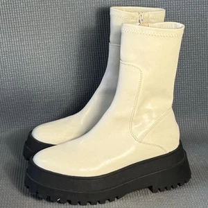 Botas Public Desire para mujer blancas gruesas con cremallera lateral talla 6,5 EE. UU. 37 UE - Imagen 1 de 8