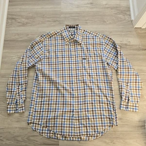 Faconnable Dress Shirt Plaid Long Sleeve Button Mens Size Large - Picture 1 of 9