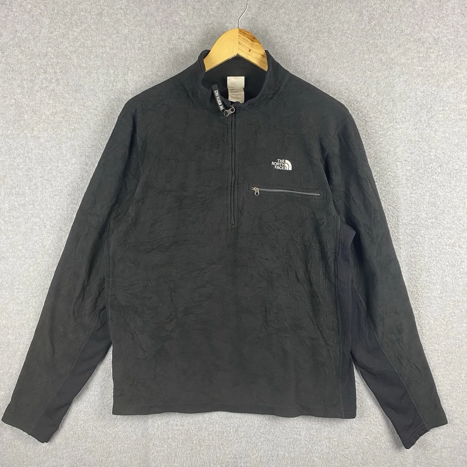 The North Face Fleece Jumper Mens L Black Half Zip Vintage Made In Canada 1990s - Image 1 of 4