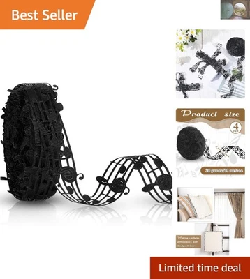 Cinta de notas musicales huecas negras de 1,1 pulgadas x 20 yardas - perfecta para regalos creativos Foto 1 de 4