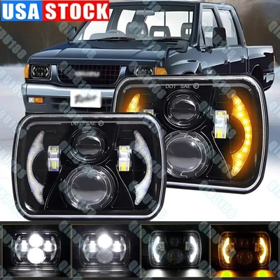 Pair 5x7" 7x6 LED Headlight Hi/Lo Arrow DRL For Toyota Pickup 82-93 Tacoma 95-97 - Image 1 of 4
