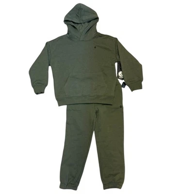 Conjunto de pantalones deportivos con capucha verde Volcom para niños talla 6 Foto 1 de 2
