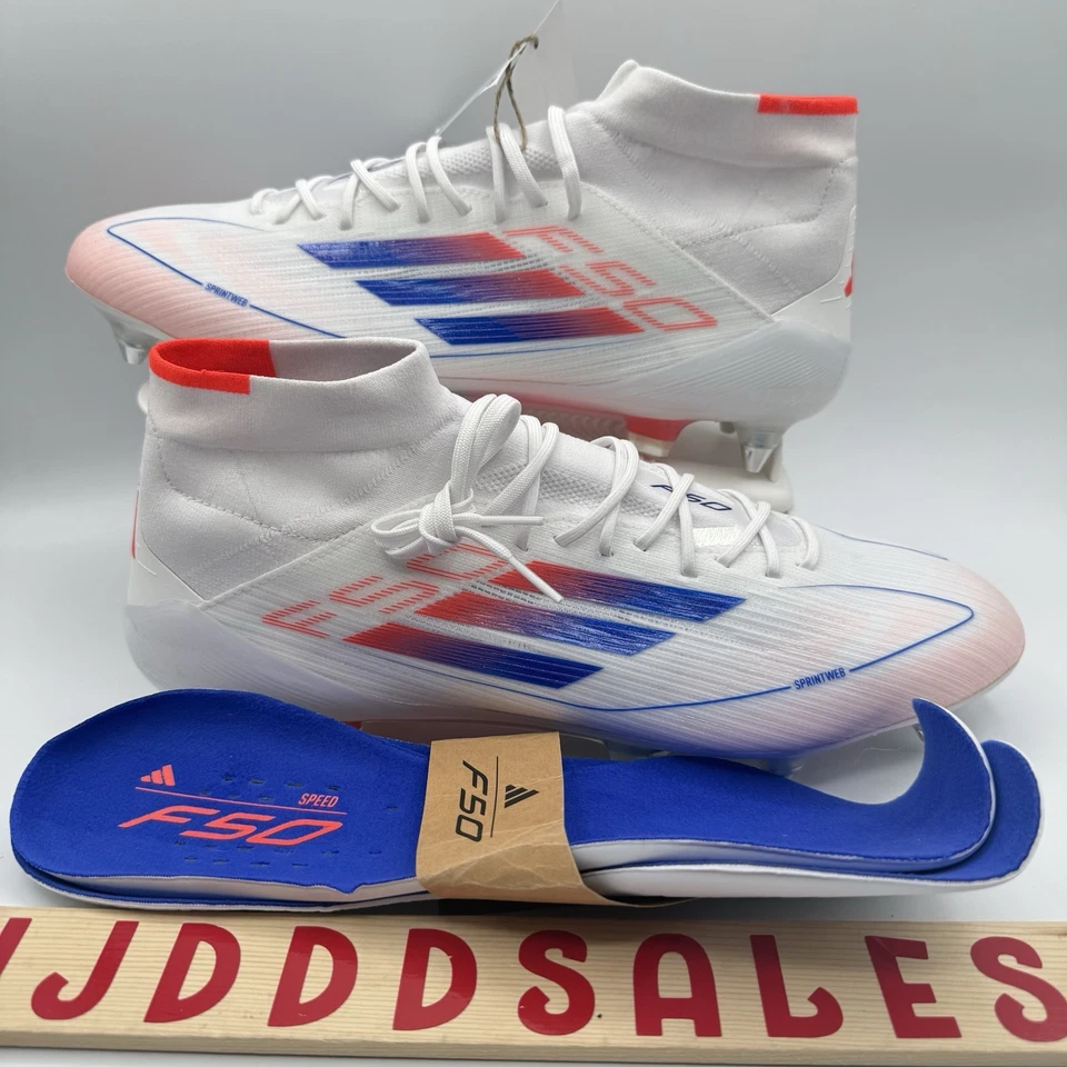 Adidas F50 Elite Mid SG Soccer Cleats White ADV Pack IH3152 Women’s 13 Men’s 12 - Image 1 of 4