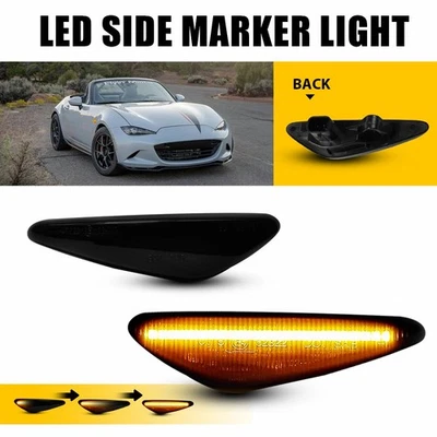 2X Marcador Lateral Luz LED Señal de Giro Dinámica Lámpara Ámbar Para Mazda RX-8 2009-2011 Foto 1 de 4