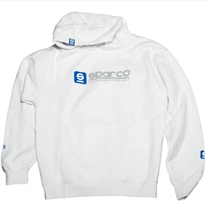 Sparco www Zip Hooded Pre-shrunk Cotton XLarge White Sweatshirt SP03100B4XL - Picture 1 of 5