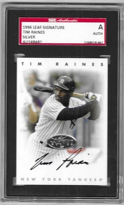 Tim Raines 1996 LEAF MLB SIGNATURE SERIES AUTOGRAPH CARD Yankees AUTO silver SGC - Image 1 of 2