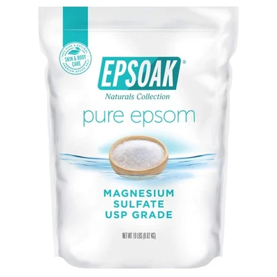 Sal de Epsom 19 lb. Sulfato de magnesio USP, bolsas a granel resellables de sal de Epsom sin circular... Foto 1 de 4