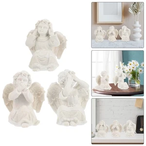  Colgante de ángel estatua paisaje resina adornos estilo vintage 3 piezas - Imagen 1 de 12