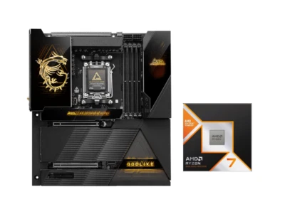 MSI MEG X870E GODLIKE + AMD RYZEN 7 9800X3D 8-Core, 16-Thread Desktop Processor - Image 1 of 4