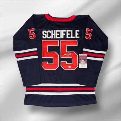 MARK SCHEIFELE SIGNED / AUTOGRAPHED WINNIPEG JETS CUSTOM JERSEY JSA COA NICE!! - Image 1 of 2