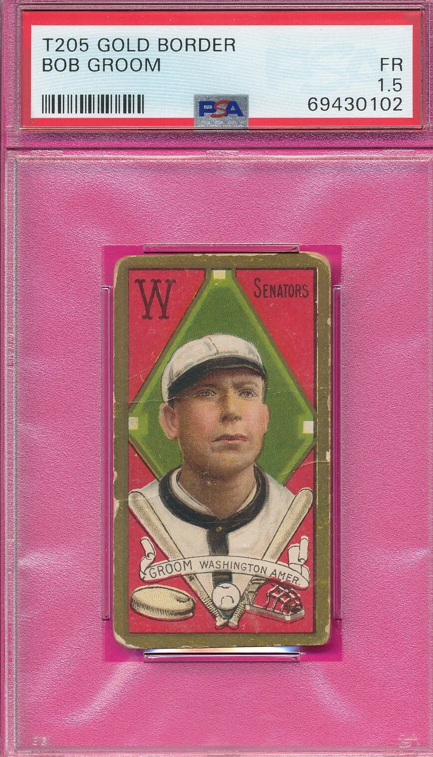 PSA 1.5 FAIR T205 BOB GROOM 1911 GOLD BORDERS SWEET CAPORAL TOBACCO GRADED TPHLC