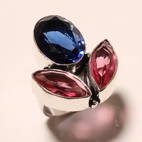 Details about / Brilliant Top Grade Crystal Cocktail Light Black IP Fashion Ring 5-10 TK2689