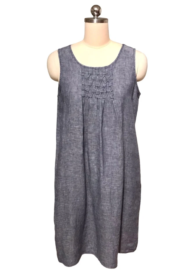 Vestido túnica St Tropez West cambray lino cambio mini azul para mujer talla S’s Foto 1 de 4