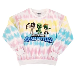 Minecraft Legends Girls Size 12 Tie Dye Printed Long Sleeve Fleece Jumper Top - Picture 1 of 11