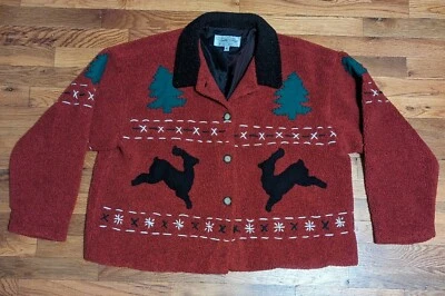 Tasha Polizzi Red Fleece Jacket - Women's XL - Western Christmas Saddleblanket Foto 1 de 4