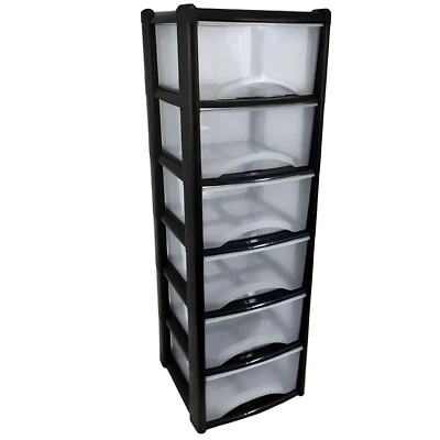 plastic storage unit 6 drawer unit drawer tower ideal for school organisation pe - Image 1 of 4
