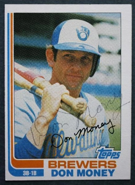 Tarjeta de béisbol Topps 1982 autografiada por Don Money estrella de los Cerveceros de Milwaukee --- Foto 1 de 1