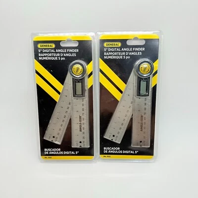 2 PACK GENERAL TOOLS 822 Digital Angle Finder 5" Size LCD NEW! - Image 1 of 3