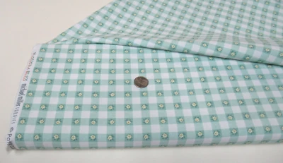 MICHAEL MILLER FABRICS Michael Miller quilt-craft fabric GINGHAM IN BLOSSOM mint 2 yds (dcx-12265)Bliss