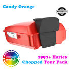 Candy Orange Chopped Tour Pack Pak Luggage Fit 1997+ Harley Street Road Touring