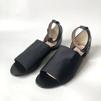 Taryn Rose Women's Black Fabric/Leather Ankle Strap Sandals Size 11 - Image 1 of 4