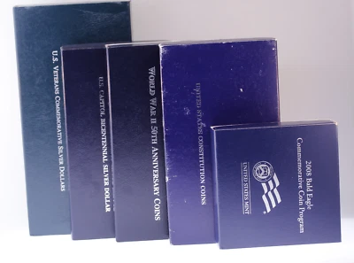 1987 1991-95 1994 2008 US Mint Silver Proof Dollar with COA in OGP - LOT OF 5 - Image 1 of 4