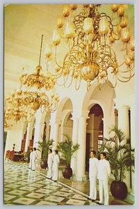 Postcard The Manila Hotel Rizal Park Philippine Airlines Grand Lobby VTG - Picture 1 of 3