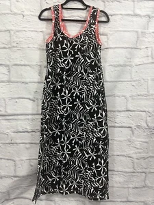 Tommy Bahama Dress Women’s Large Black White Sleeveless Pink Floral EUC - Picture 1 of 11