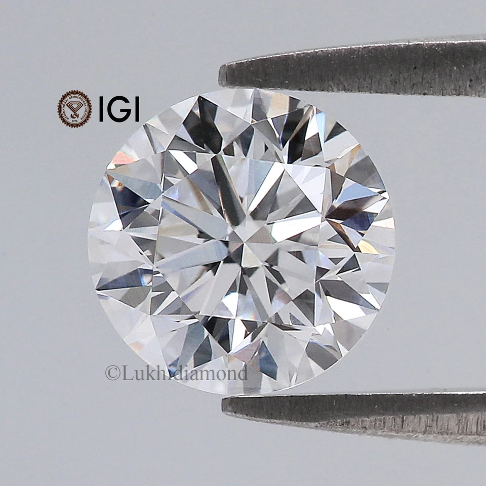 1.63 CT IGI Certified Round Shape Diamond White -D Color VS1 Clarity Lab Diamond - Image 1 of 4