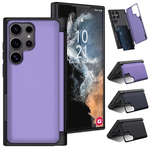 For Samsung Galaxy S22/S22+/S22 Ultra Rugged Case Flip Magnetic Card Slot Cover - Picture 1 of 30