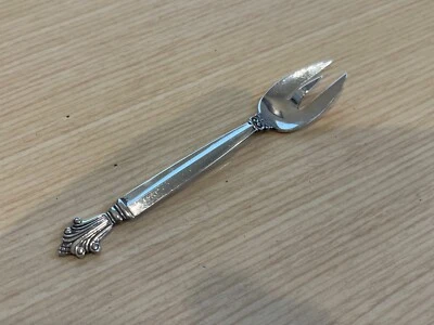 Horquilla Georg Jensen Acanthus plata esterlina limón/encurtido 4 3/8" sello de posguerra Foto 1 de 4