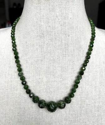 JAY KING 纯银镀铬 Diopside 毕业串珠项链 - 全新带标签 — 第 1/4 张图片