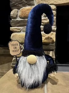 Halloween Decorativo Truco o Trato Zafiro Terciopelo 33"H Gnomo - Imagen 1 de 4