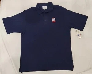 Shirt Men's Chicago Cubs Polo Navy Blue Major League Baseball New WTags VINTAGE - Picture 1 of 9