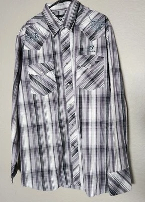 Camisa Western Manga Larga Diseño Bordado XL Dragonfly Clothing Co Para Hombre Foto 1 de 4